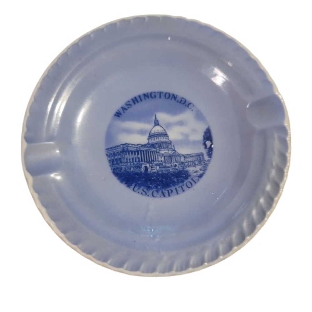 Washington D.C. US CAPITAL Blue Ashtray